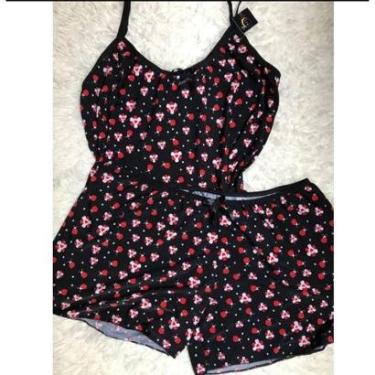 Imagem de Pijama Short e blusa baby doll feminino liganete roupa de dormir-Feminino