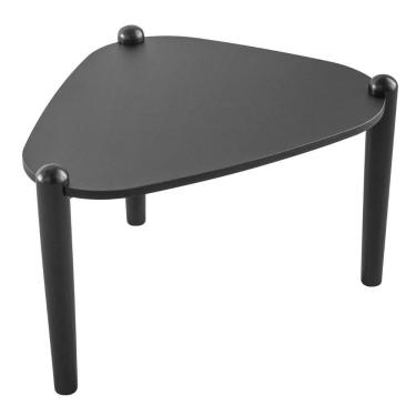 Imagem de Mesa De Centro Orgânica Artesano 60 Cm (largura) Em Mdp Nero (preto) E Pés Em Madeira Maciça