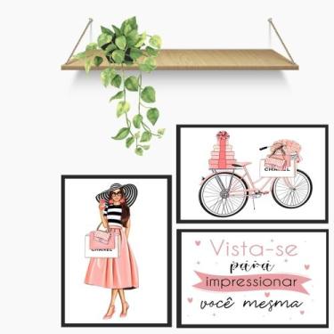 Imagem de Kit 3 Quadros Decorativos Manicure e Beleza Salão Estúdio Espaço Nails