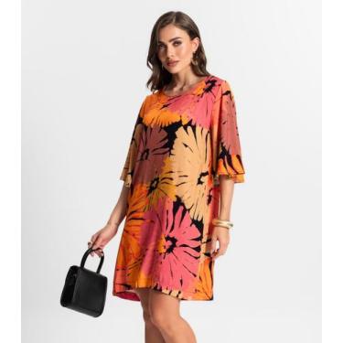 Imagem de Vestido Curto Estampado Endless Preto, P, Preto