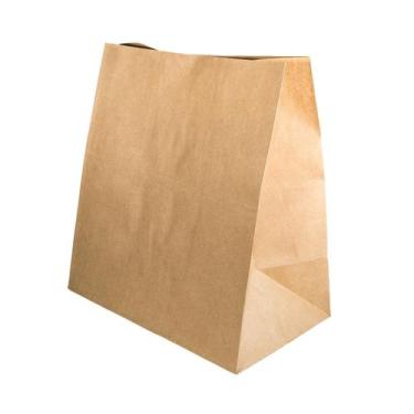 Imagem de Sacos Kraft SOS 15Kg (24x12x36cm.) P/ Delivery Hamburguer Lanches C/ 1