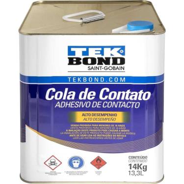 Imagem de Adesivo De Contato, 14 Kg, Com Toluol, Cola De Contato Alto Desempenho, Tekbond