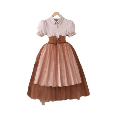 Imagem de Vestido Preto E Branco De Verão Para Meninas De 8 a 12 Anos, Manga Cur