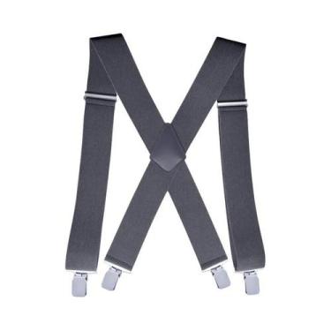 Imagem de Suspensórios Masculinos Largos Ajustáveis Com Clipe Em X Reforçados Pa