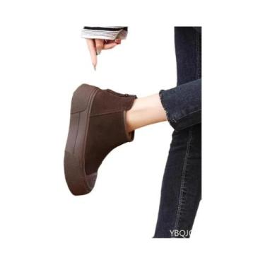 Imagem de Botas Curtas Femininas De Inverno Com Solado Grosso E Aumento De Altur