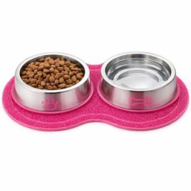 Imagem de Tapete Vinílico Para Pets Cães E Gatos 46x26cm - Rosa Gato - UZOO, Tap