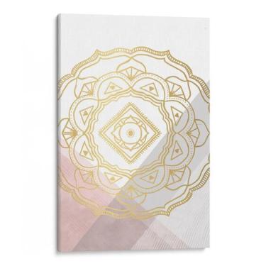 Imagem de Quadro Mandala - Reflexos Dourados sobre o Rosa - Mioquadros, 200x130 
