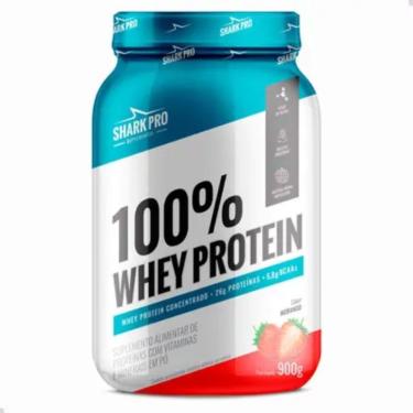 Imagem de 100% Whey Protein Pote 900g Morango - Sharkpro Suplementos