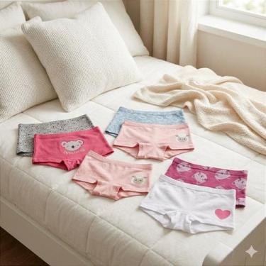 Imagem de Kit com 12 Calcinhas Boxer para Meninas Ativas - Conforto e Estilo par
