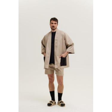 Imagem de Kimono Sarja Caqui Cor:CaquiTamanho:Único - Nun, Caqui, Único