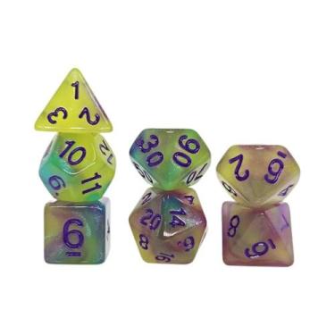 Imagem de Conjunto De Dados Acrílicos Com Gradiente De Cores Mistas 7 Peças Para