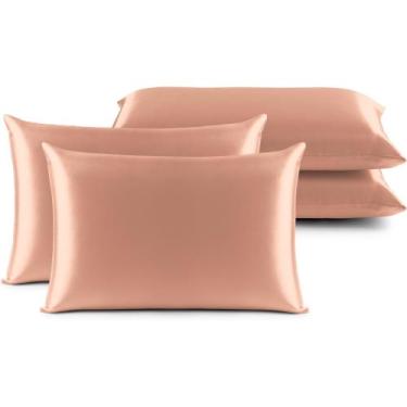 Imagem de 4 Fronhas Charmousse Seda Alto Brilho Anti Frizz Cetim - LuxBella, Sal