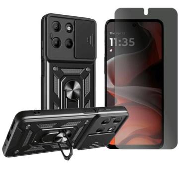 Imagem de Capa Anel Armor Para Motorola G56 + Pelicula Privacidade - GR Global R