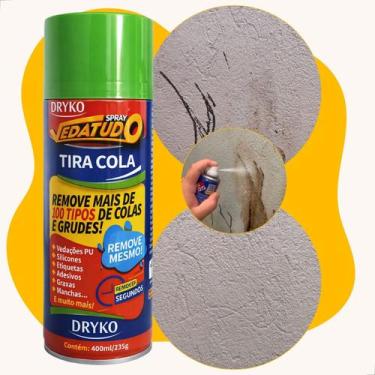 Imagem de Removedor Spray Tira Cola Adesivo Silicone Pu 400ml Dryko, Spray tira 