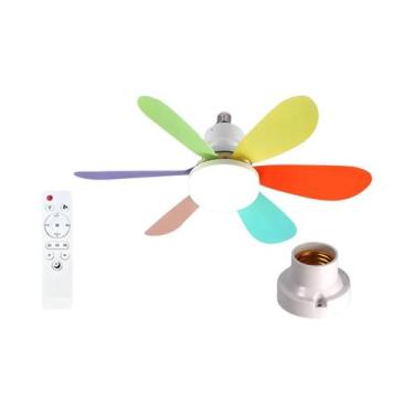 Imagem de Luz De Ventilador De Teto LED E27 Regulável 30W Com Controle Remoto Pa