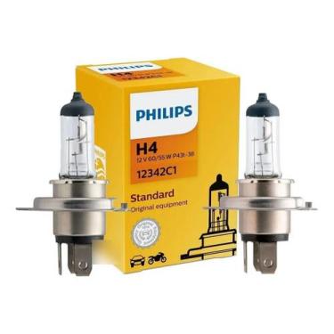 Imagem de Par de Lampadas Original Philips Standard H4 Halogena 12v - 12342C1