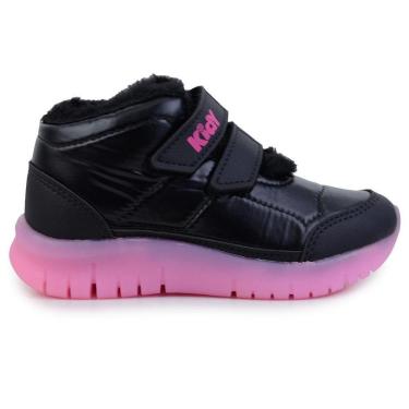 Imagem de Tênis Infantil Meninas Kidy Ultra Flex Peluciado Preto - 445-Feminino