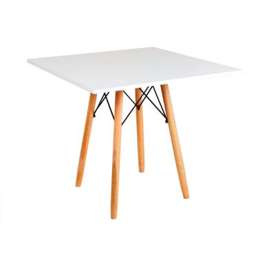 Imagem de Mesa de Jantar Eames Eiffel Quadrada Tampo MDF 100CM X 100CM 4 Pés 76CM Branco