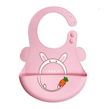 Imagem de Babador Silicone Coelho Rosa- Tudo em Caixa