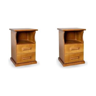 Imagem de Kit com 2 Mesa de Cabeceira Slim - 100% Madeira - Moveis Nathalia