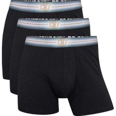 Imagem de Kit Cueca Boxer CR7 Underwear Trunk Cotton/EA com 3 Peças Tamanho:GGên