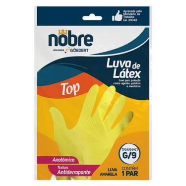 Imagem de Luva de latex multiuso amarela tamanho g/9 nobre