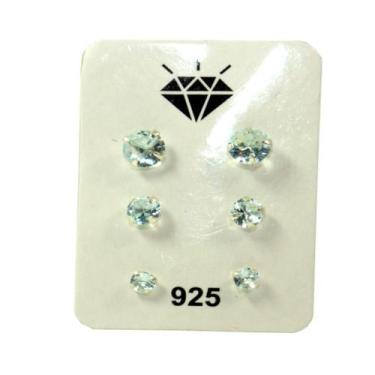 Imagem de Kit Trio Brinco Prata Legitima 925 Pedra Zirconia Garantia - Lojas La&