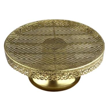 Imagem de Centro de mesa Rafi ferro pe 24x10cm dourada -L Hermitage - L'Hermitag
