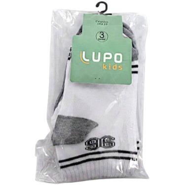 Imagem de Meia Infantil Menino Kit 3 Pares Casual Dia a Dia Conforto Cano Médio Lupo 02630-989