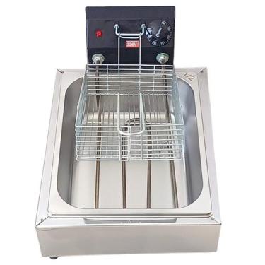 Imagem de Fritadeira Elétrica a Óleo 5 Litros 1 Cuba Profissional Equipe Inox, 1