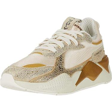 Imagem de PUMA Tênis feminino Rs-X Winter Glimmer Lifestyle, Branco/preto-dourado, 6