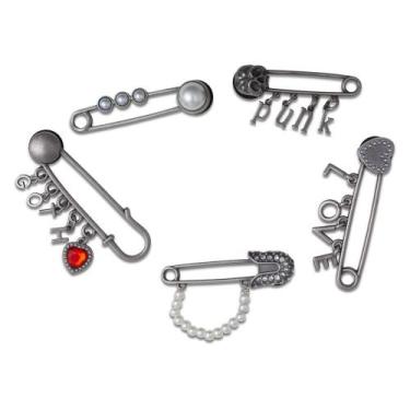 Imagem de Jibbitz Love Punk Goth Pin Pack com 5 Pecas Único - CROCS, Unico, Un