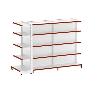 Imagem de Gôndola EA501 Prateleira Dupla Face Montagem sem Parafusos Branco Elite Aço