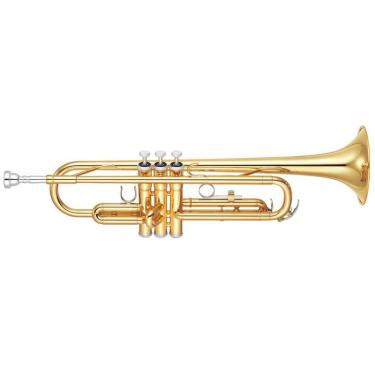 Imagem de Trompete Yamaha YTR2330 Afinação em Si Bemol 2 Gatilhos Laqueado Dourado com Estojo