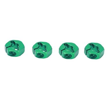 Imagem de Combinador de cubo hexagonal de roda de 12 mm, adaptadores de cubo sextavado de roda de tamanho preciso de 5 mm com parafusos para carro RC 1/10 (verde)