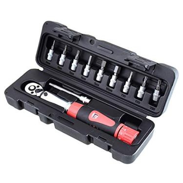 Imagem de HIOD Conjunto de chaves de torque de acionamento de 1/4 pol. 2-14 Nm Kit de reparo de manutenção de bicicleta de montanha incluindo chave, soquete hexágono/Torx, caixa de ferramentas