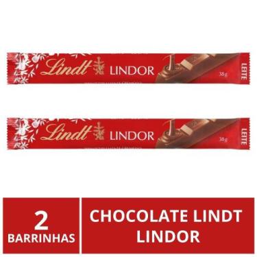 Imagem de Chocolate Lindt Lindor Barra, Ao Leite, 2 Barrinhas De 38G