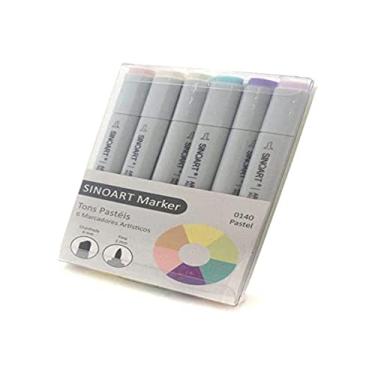 Imagem de Sinoart Marcador Artístico Marker, 6 Tons Pastéis