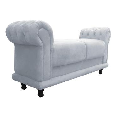 Imagem de Kit 02 Recamier Barcelona Namoradeira Calçadeira Suede Cinza