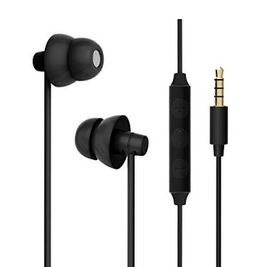 Imagem de Fones de ouvido intra-auriculares MAXROCK, ultraleves, confortáveis, isolantes de ruído, fones de ouvido com microfone e controle de volume para iPhone, iPod, iPad, MP3 Players, smartphones Android, 3,5 mm, Preto