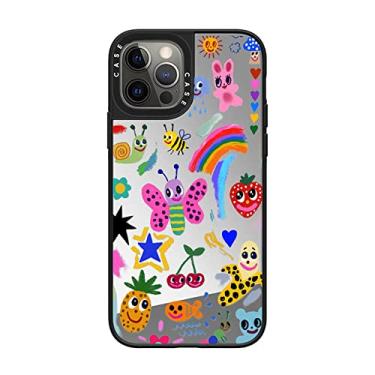 Imagem de Capa de telefone de espelho de pintura de rosto com letra de arco-íris bonito para iphone 12 13 mini 11 pro max 13pro xs max x xr 7 8 plus capa traseira, arco-íris sorriso, para iphone 7 plus
