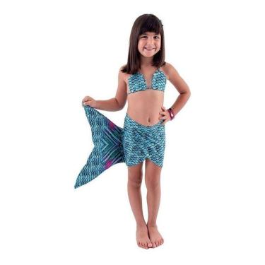 Imagem de Sereia Mini Biquíni Saia Cauda Saída De Praia Peixe Tais