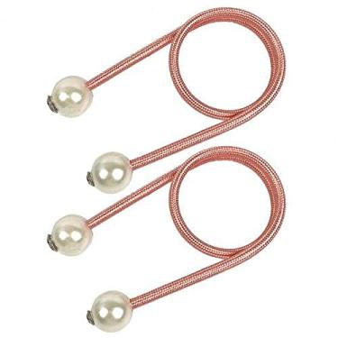 Imagem de 2 peças prendedor de cortina prático requintado clipe de cortina resistente ao desgaste decorativo fivela de cortina prendedores de cortina suportes de cortina ganchos de amarração de cortina, rosa, 4 peças