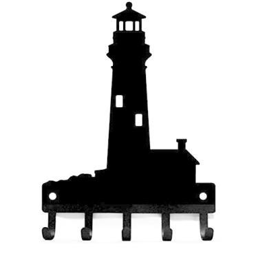 Imagem de Chaveiro de farol The Metal Peddler, Preto, Small 6 inch wide