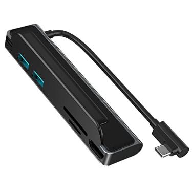 Imagem de Qudai Conversor multifuncional tipo C Hub 6 em 1 Tipo C Conversor de liga de alumínio com HD USB2.0 USB3.0 PD Portas TF Slots para cartão SD BD