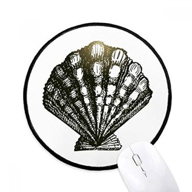 Imagem de DIYthinker Vieira Vida Marinha Ilustração Preto Mouse Pad Desktop Escritório Tapete Redondo para Computador