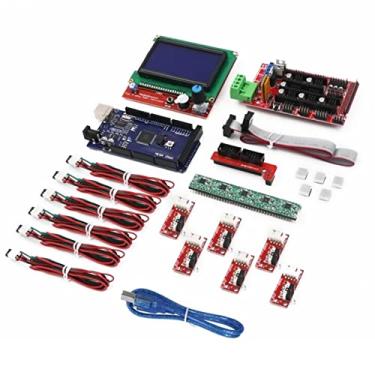Imagem de MOOKEENONE Kit de impressora 3D CNC com Mega 2560 Boa RAMPS 1.4 Controlador LCD 12864 A4988 Motor