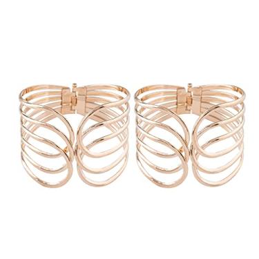 Imagem de suportes de cortina simples criativos clipe de argola de ouro tela de janela laços sem perfuração instalação gratuita, ouro, 2 PCS