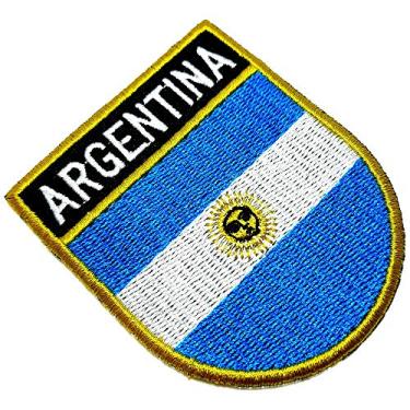 Imagem de BP0032ET 01 BR44 Bandeira país Argentina Patch Bordada passar a ferro costura