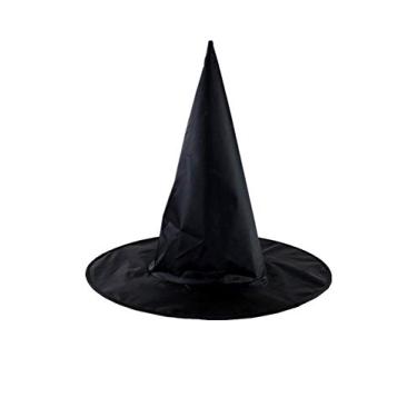 Imagem de Chapéu de bruxa infantil Bestgift chapéu de bruxo fantasia de Halloween chapéu de festa preto